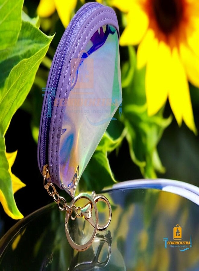 Technochitra Flower Dreams Holographic Mini Coin Pouch Keychain for Fashion-Forward Girls & Women - Image 4